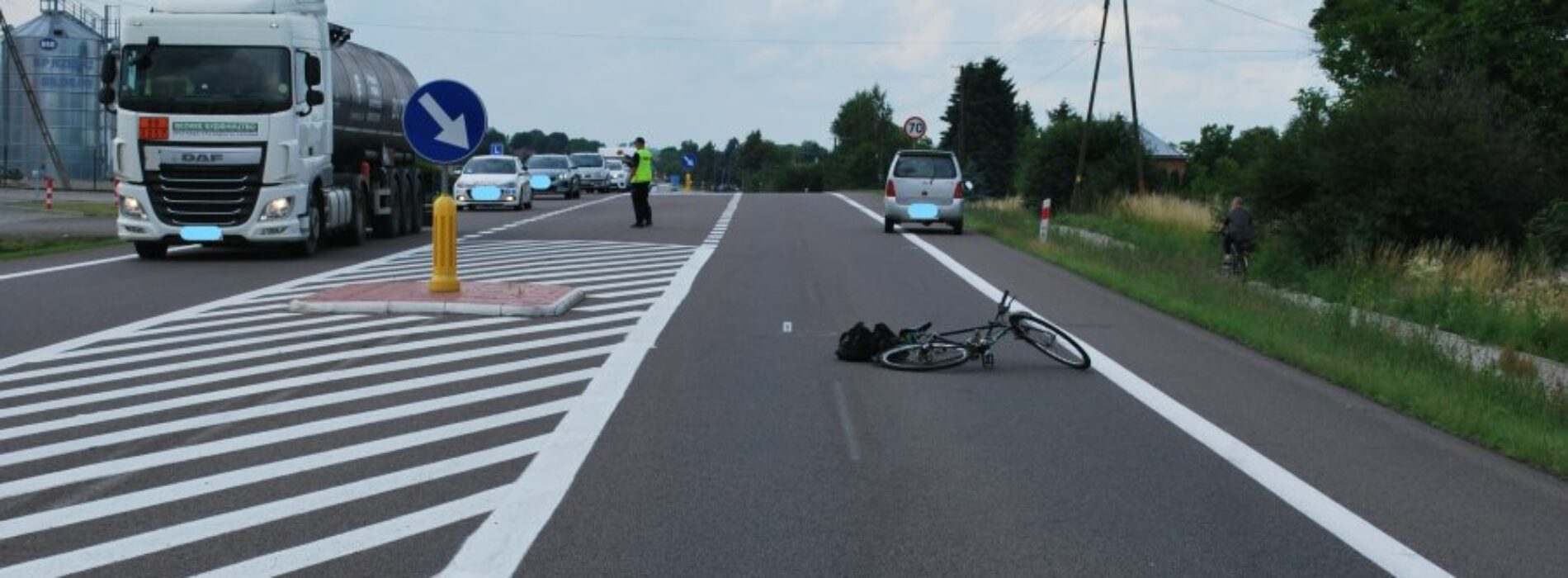 Wypadek w Zadąbrowiu z udziałem rowerzysty